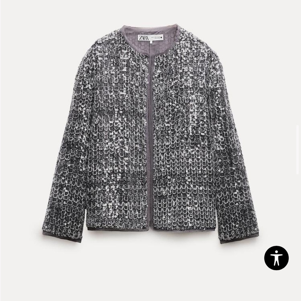 NWT Zara Collection Textured Sequin Jacket